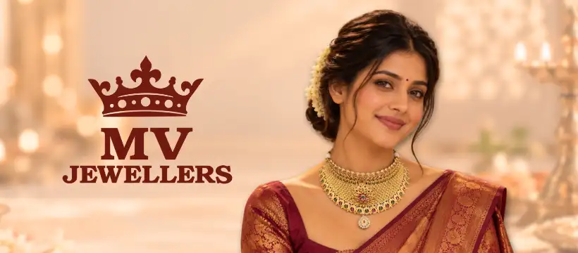 M V Jewellers storefront banner in Vijayawada